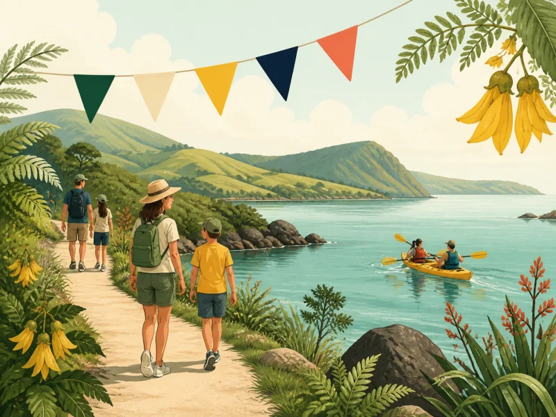 Illustrated coastal walk and kayaking experience