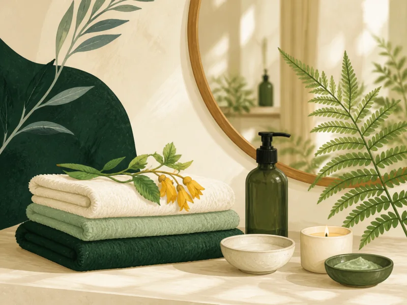 Illustrated calm beauty and wellness studio