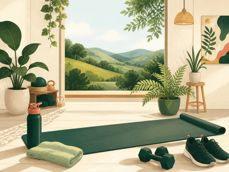 Illustrated welcoming fitness and movement studio
